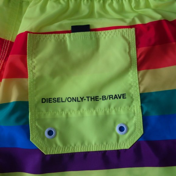 Diesel Beachware Only the Brave Pride Collection Swim Trunks Size M*Never Worn* - Picture 5 of 14